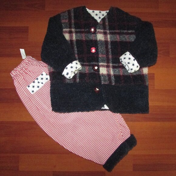 Berber Plaid Check and Stars Pants and Jacket Set - NEW - Picture 1 of 16